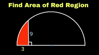 Can You Find Area of the Red Shaded Region   Semicircle  math maths geometry [upl. by Asoj]