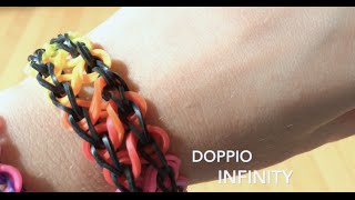 🔵 Come fare Bracciale con elastici Doppio infinito Con Telaio By Lilla [upl. by Eliak]