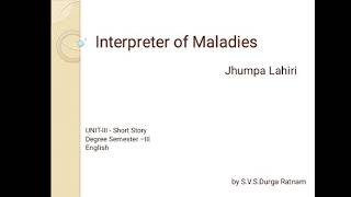 Interpreter of Maladies Analysis [upl. by Acimak983]