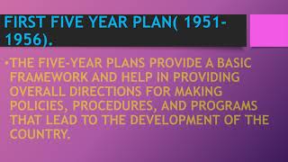 FIRST FIVE YEAR PLAN 1951 1956 [upl. by Yragerg]