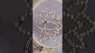 Hand Embroidery work lotus flower designing tutorial✨️ shortsfeed [upl. by Assirrec685]