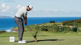 Tony Finau  214 Yard 8Iron Slow Motion PERFECT quotDowntheLinequot View [upl. by Iddet]