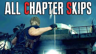 Resident Evil 4 Remake  All Chapter Skips amp Easy Shortcuts So Far 1678911121415 [upl. by Amado323]