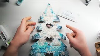 DIY Wooden Christmas Tree Mixed Media Altered Art Tutorial [upl. by Eduj969]