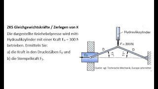 Zentrales Kräftesystem Gleichgewichtskräfte  Zerlegen von Kräften [upl. by Hadley364]