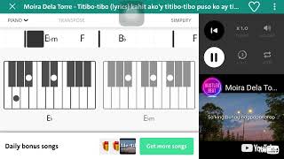 TitiboTibo  Moira Dela Torre Piano chords [upl. by Eelano]