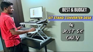 Sit Stand Desk For Work  Sit To Stand Table Converter  SYGA portable Desk  English Review [upl. by Aissej888]