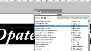 Lettertype kiezen in InDesign CC [upl. by Lowery380]