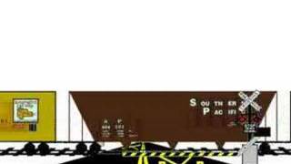 Freight Train Passing Through Grade Level Crossing [upl. by Irv]