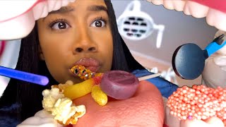 ASMR Dentist Cleans Your Teeth and Eats The Candy amp Snacks Out Of It 🦷🍫 ASMR Dentist Roleplay [upl. by Ennairak]