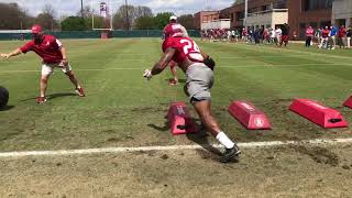 Alabama outside linebacker drills  Spring 2018 [upl. by Annmarie108]