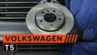 Hoe een achter remschijven van remblokken vervangen op een VOLKSWAGEN T5 HANDLEIDING  AUTODOC [upl. by Clerc]