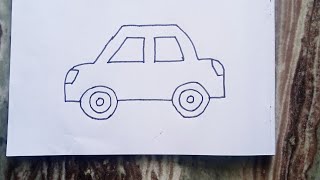 SIMPLEST WAY On How To Draw A Car For Kids  Easy Car Drawing [upl. by Rowley]