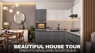 WELCOME HOME  Beautiful House Tour Open Kitchen amp Living Room Design [upl. by Drawets]