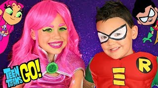 Teen Titans Go Starfire and Robin Costumes and Makeup [upl. by Waller518]