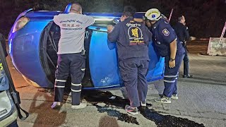 Woman claims heartbreak not her fault after overturning car while intoxicated in South Pattaya [upl. by Anippesuig]