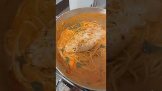 Make creamy chicken pasta with me Watch the full moment in vlog 002 chickendinner pastarecipe [upl. by Irol705]