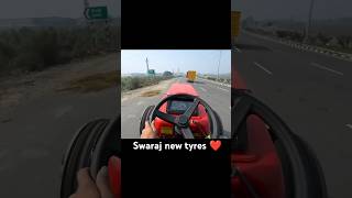 Swaraj new tyres ❤️ nishudeshwal automobile farmerjatt farming tractorvideo [upl. by Esiuole]