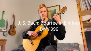 J S Bach Bourrée in E minor from suite BWV 996 played by Olli Hirvanen [upl. by Asilana]