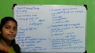 MSc N 1st year Topic Orems General theory of nursing s nursing classes [upl. by Tolley]