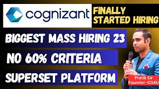 🔴Cognizant Finally Started Hiring 2023  Biggest Mass Hiring  Superset Platform [upl. by Hak347]