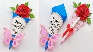 DIY Teachers Day Pen gift card \\ How to make Teachers day card [upl. by Adnarahs]