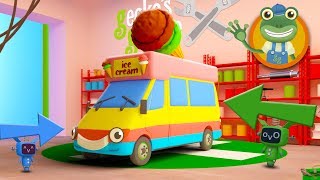 Learn Ice Cream Truck Parts with Vicky The Ice Cream Van  Geckos Garage [upl. by Sunny]