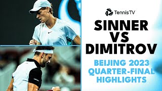 Grigor Dimitrov vs Jannik Sinner INCREDIBLE Match  Beijing 2023 Highlights [upl. by Edgell]