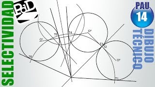 PAU 014 Centro radical y tangentes Dibujo Técnico Selectividad  Galicia2011 [upl. by Maloy713]