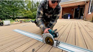 Installing Decking Cutting in Borders and Framing up a Fireplace [upl. by Hgielrac]