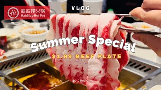 Haidilao Summer Promotion  199 BEEF PLATE haidilao haidilaohotpot hotpot 海底捞 火鍋 shabushabu [upl. by Harri197]