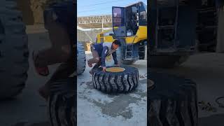 Forklift tire replacement process [upl. by Laughry871]