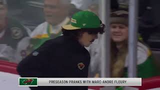 MarcAndre Fleury pranked his teammates by dressing up as a member of the Minnesota Wild ice crew 😂🌸 [upl. by Vladimar]