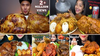 BAKED PORK SHANKWHOLE CHICKEN ROTISSERIEMUKBANG ASMRAsmr Whole Chicken curry eating challenge [upl. by Amoihc]