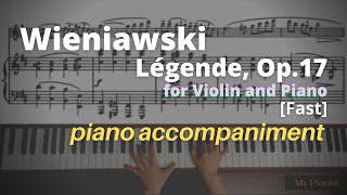 Wieniawski  Légende Op17 Piano Accompaniment Fast [upl. by Laynad]