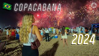 COPACABANA 2024 🇧🇷 NEW YEAR CELEBRATION — Rio de Janeiro Reveillon Brazil 【 4K UHD 】 [upl. by Fay]