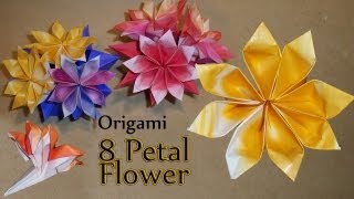 Origami 8 Petal Flower [upl. by Iteerp]