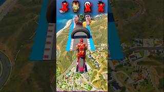 😍🤣Super Heroes bike jump test gta ironman superman gostrider goku spiderman superheroes [upl. by Hardden]