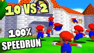 10 YOUTUBERS vs 2 SPEEDRUNNERS SM64 120 Stars ft Cheese05 SimpleFlips SMG4 Bandy and more [upl. by Schwing]