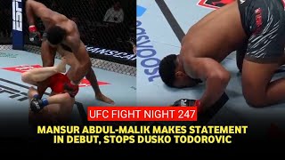 UFC Fight Night 247 Results Mansur AbdulMalik brutalizes Dusko Todorovic for emphatic debut [upl. by Yetta]