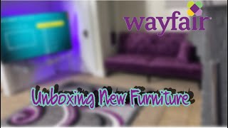 Unboxing my new furniture from wayfair  Hafsa 115quot Wide Reversible Sleeper Sofa amp Chaise [upl. by Schott]