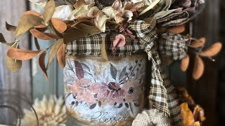 Fall Blessed Floral Decor  Découpage amp Florals DiY [upl. by Yorle]