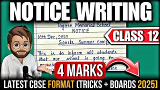 Notice writing  Notice writing class 12  Notice format class 12  BOARDS 2024 [upl. by Etterrag900]