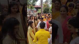 Madhu Gowda ❤️ Nikhil Marriage 😍  Haldi Ceremony 💛🤍 nidhu madhugowda [upl. by Ociredef]