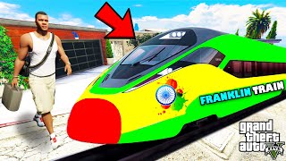 Franklin Made A NEW BULLET TRAIN STATION In Front of Franklins House in GTA 5  SHINCHAN and CHOP [upl. by Gruber]