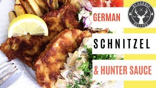 How to make a quick German Schnitzel with Hunter Sauce Jägersoße ✪ MyGermanRecipes [upl. by Collier]