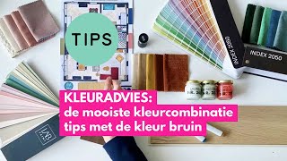 KLEURADVIES De mooiste kleurcombinatie tips met de kleur bruin [upl. by Noyk]