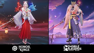 Lancelot vs Charlotte  Skin Comparison  Mobile Legends vs Honor Of Kings [upl. by Tadd]