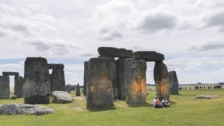 Climate protesters spray orange paint on Stonehenge [upl. by Peppie117]