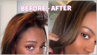 how to TONE ORANGE bleached hair [upl. by Naellij]